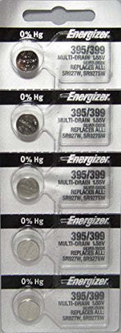 Energizer 395 / 399 Silver Oxide 5 Batteries (SR927W / SR927SW)