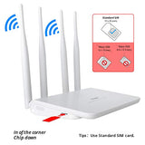 TUOSHI Unlocked 4G LTE Router with SIM Card Slot -Wireless WiFi Hotspot, Support T-Mobile AT&T (4 Antenna)