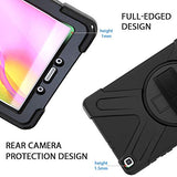 CCMAO Galaxy Tab A 8.0 Case 2019, SM-T290/T295 Case, [Hand Strap] 360 Degree Rotating Kickstand Full-Body Impact Resistant Cover for Samsung Galaxy Tab A 8.0 Inch 2019 (SM-T290 /SM-T295) (Black)
