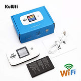 KuWFi 4G LTE Mobile WiFi Hotspot Unlocked Wireless Internet Router Devices with SIM Card Slot for Travel Support B1/B3/B5/B7/B8/B20 in Europe Caribbean South America Africa