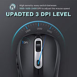 Wireless Mouse 2.4G Jelly Comb Computer Mouse for Laptop with Adjustable DPI 1000/1600/2400 Level Mouse Wireless with PC/Desktop/Windows/MAC OS of Mac Mouse (Black and Sliver)