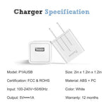 iPhone Chargers, Pantom 2-Pack Wall Charger Adapter Plugs with 2-Pack 5-FeetLightning Cables Charge Sync Compatible with iPhones and iPads (White)