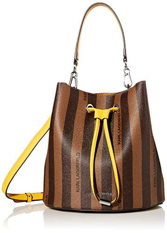 Karl Lagerfeld Paris Adele Bucket Bag, Brown/Khaki/Mango