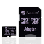 128GB Micro SD Card Plus Adapter Pack, Amplim 128 GB MicroSD SDXC Class 10 U3 A1 V30 Extreme Pro Speed 100MB/s UHS-I UHS-1 TF XC MicroSDXC Memory Card for Cell Phone, Nintendo, Galaxy, Fire, Gopro