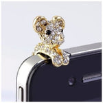 TOOGOO New Crystal Dog Puppy Bear 3.5mm Antidust Anti Dust ear cap for iphone 5, HTC, Samsung