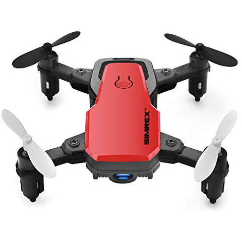 SIMREX X300C Mini Drone RC Quadcopter Foldable Altitude Hold Headless RTF 360 Degree FPV Video WiFi 720P HD Camera 6-Axis Gyro 4CH 2.4Ghz Remote Control Super Easy Fly for Training(Red)