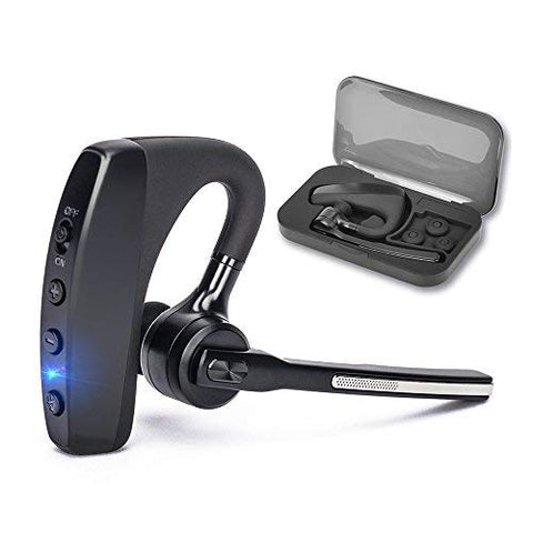 Bluetooth Headset V4.2, SHINETAO Hands-Free Bluetooth Earpiece Cell Phones, 2 HD Microphones Wireless Earpieces Business/Driving/Office, Compatible with iPhone/Samsung/Android