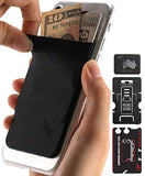 Gecko Travel Tech Phone Wallet - Stick On Card Holder iPhone Wallet for Cell Phones - Adhesive Card Pocket for Credit Cards and Money - Sticker for Cases - Phone Stand - RFID Protection Sleeve - (BB)