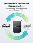 RAVPower FileHub, Travel Router AC750, Wireless SD Card Reader, Connect Portable SSD Hard Drive to iPhone iPad Tablet Smart Phone Laptop for Photo Backup, Data Transfer, Portable NAS, 6700mAh Battery