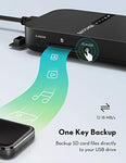 RAVPower FileHub, Travel Router AC750, Wireless SD Card Reader, Connect Portable SSD Hard Drive to iPhone iPad Tablet Smart Phone Laptop for Photo Backup, Data Transfer, Portable NAS, 6700mAh Battery