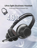 Mpow Bluetooth Headset V5.0 with Dual Microphone, Wireless PC Headphones,CVC8.0 Noise Canceling, On Ear for Computer,Cell Phone, Call Center, Office, Skype, 22 H Talk Time,Soft Earpad (Wired Optional)