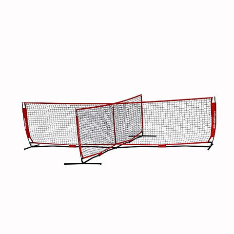 PowerNet 4 Way Soccer Tennis Net | Indoor Outdoor | Portable Fun Game to Build Technical Skill | Practice and Improve Ball Control Headers and Volleys | 2 Sizes (12 ft x 12 ft x 3 ft)