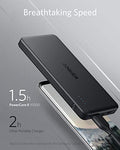Anker PowerCore II Slim 10000 Ultra Slim Power Bank, Upgraded PowerIQ 2.0 (up to 18W Output), Fast Charge for iPhone, Samsung Galaxy and More (Black)