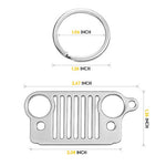 Teenitor Auto Grille Key Chain, Keychain Accessories Laser Cut 304 Stainless Steel, Key Chain Rings, Will Never Rust, Bend or Brake