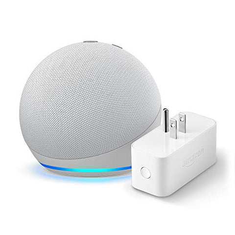 All-new Echo Dot (4th Gen) + Amazon Smart Plug | Glacier White