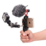 Newest Phone Holder Tripod Mount, Woohot 360 Degree Rotation，Metal Phone Tripod Mount with Cold Shoe，Mount Pro Smartphone Holder Video Rig Tripod Mount Adapter Cellphone Holder for Tripod