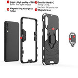 DuoLide for Huawei Mate 20 Lite Case, 2 in 1 Hybrid Heavy Duty Armor Shockproof Defender Kickstand Dual Layer Bumper Hard Back Case Cover Tempered Glass Screen Protector，Black