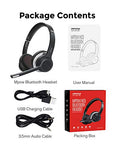 Mpow Bluetooth Headset V5.0 with Dual Microphone, Wireless PC Headphones,CVC8.0 Noise Canceling, On Ear for Computer,Cell Phone, Call Center, Office, Skype, 22 H Talk Time,Soft Earpad (Wired Optional)