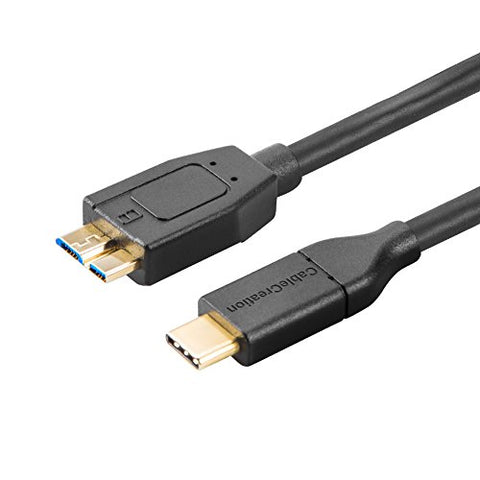 Type C to USB 3.1 GEN 2 Micro-B (10G), CableCreation 4ft Micro USB 3.1 Type C Cable, Compatible MacBook (Pro),Galaxy S5,External Hard Driver & More, 1.2M/Black