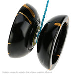 MAGICYOYO Professional Unresponsive Yoyo N11 Alloy Aluminum YoYo Ball (Black with Golden) with Bag, Glove and 5 Strings