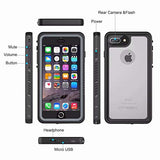 iPhone 7 Plus/8 Plus Waterproof Case, OTBBA Underwater Snowproof Dirtproof Shockproof IP68 Certified with Touch ID Full Sealed Cover Waterproof Case for iPhone 7 Plus/8 Plus-5.5in (Clear)