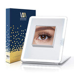 WONDER MIRROR Portable Lighted Makeup with USB Rechargeable Battery + Magnetic Removable 7X Magnification Mirror, LED Travel Mirror w/Touch Screen Dimming Lights and Cover