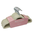 Juicy Couture Non-Slip Clothes Hangers (30 Pack Full Size) Velvet ; Ivory - with Notched Shoulders 2.5Oz Light; Thin .20" Holds Up to 12 Lbs