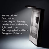 Young me All New Kindle E-reader Rechargeable Led Light and Auto Wake/Sleep and Hand Strap Leather Cover/Case for Kindle 2016 6 inch 8th generation(Not Fit Kindle Paperwhite) Basic Black Geometry