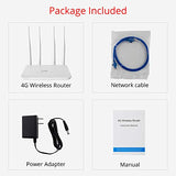 TUOSHI Unlocked 4G LTE Router with SIM Card Slot -Wireless WiFi Hotspot, Support T-Mobile AT&T (4 Antenna)