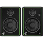 Mackie CR4-X Creative Reference Series 4" Multimedia Monitors (Pair) + SR360 Over-Ear Dynamic Stereo Headphones, Xpix Headphone Case, Xpix Headphone Holder, Xpix 1/4" TRS Cable (x2) & Xpix RCA Cable