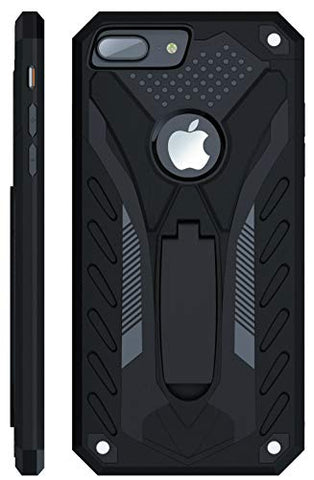 Kitoo Designed for iPhone 8 Plus Case with Kickstand, Military Grade 12ft. Drop Tested - Black
