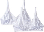 Hanes Women's Lace Trim Wirefree Bra 2-Pack, White, 36D