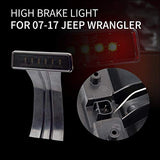 Upgraded Jeep Wrangler JK LED Tail Lights Smoked & Smoked Third High Brake Light - Reverse Lights Turn Signal Lamps Brake Lights Running Lights for Jeep Wrangler JK 2007-2018, 1 Year Warranty