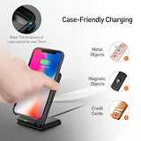 Seneo Wireless Charger WaveStand 014 10W Fast Wireless Charger for Galaxy S10/S10+/S10E/S9/Note9, Qi Certified Compatible iPhone Xs Max/Xs/XR/X/8/8Plus, 5W for All Qi-Enabled Phones (No AC Adpater)