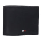 Tommy Hilfiger Coin Pocket Wallet - Genuine Leather Slim Single Fold Bifold for Men with Small Pouch