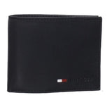 Tommy Hilfiger Coin Pocket Wallet - Genuine Leather Slim Single Fold Bifold for Men with Small Pouch