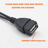 AuviPal 2-in-1 Micro USB to USB Adapter (OTG Cable + Power Cable) - 2 Pack
