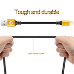 10FT Extra Long Cable 3Pack for iPhone Charger Cable SMALLElectric Gold Alloy Sync Long USB Cord for iPhone X Case XS Max XR / 8 Plus / 7 Plus / 6 / 6s Plus / 5s / 5c / iPad Mini Air Case/Black