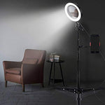B-Land 6.2" Ring Light with Tripod Stand & Mirror for YouTube Videos & Makeup, LED Camera Selfie Light with Cell Phone Holder, Mini Makeup Mirror with Lights, 3 Modes & 10 Brightness