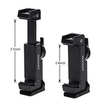 Newest Phone Holder Tripod Mount, Woohot 360 Degree Rotation，Metal Phone Tripod Mount with Cold Shoe，Mount Pro Smartphone Holder Video Rig Tripod Mount Adapter Cellphone Holder for Tripod