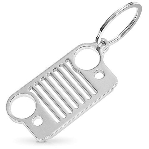 Teenitor Auto Grille Key Chain, Keychain Accessories Laser Cut 304 Stainless Steel, Key Chain Rings, Will Never Rust, Bend or Brake