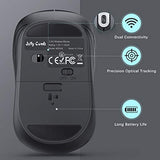 Wireless Mouse 2.4G Jelly Comb Computer Mouse for Laptop with Adjustable DPI 1000/1600/2400 Level Mouse Wireless with PC/Desktop/Windows/MAC OS of Mac Mouse (Black and Sliver)