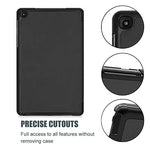 ProCase Galaxy Tab A 8 2019 Case (SM-P200 P205), Slim Light Smart Cover Stand Hard Shell Folio Case for Galaxy Tab A 8 with S Pen 8.0" 2019 -Black
