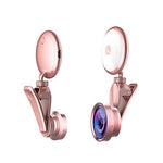JJYu Selfie Ring Light Fill Light [Rechargeable Battery] LED Light with Mobile Lens Kit Compatible with iPhone, iPad, Sumsung Galaxy, Photography Phones, Tablet, Laptop (Pink)
