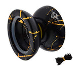 MAGICYOYO Professional Unresponsive Yoyo N11 Alloy Aluminum YoYo Ball (Black with Golden) with Bag, Glove and 5 Strings