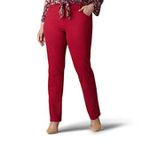 Lee Women's Plus Size Relaxed Fit Straight Leg Jean, Rouge, 16W Petite