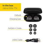 Jabra Elite 75t Earbuds – True Wireless Earbuds with Charging Case, Titanium Black – Bluetooth Earbuds with a More Comfortable, Secure Fit, Long Battery Life and Great Sound Quality