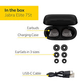 Jabra Elite 75t Earbuds – True Wireless Earbuds with Charging Case, Titanium Black – Bluetooth Earbuds with a More Comfortable, Secure Fit, Long Battery Life and Great Sound Quality