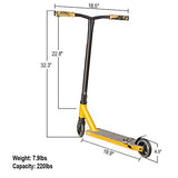 Albott Pro Scooters Trick Scooter - Freestyle 110mm Aluminium Core Wheels Stunt Scooters for Kids 8 Years and Up Entry Level Scooter for Beginner Boys Teens Adults(Gold)