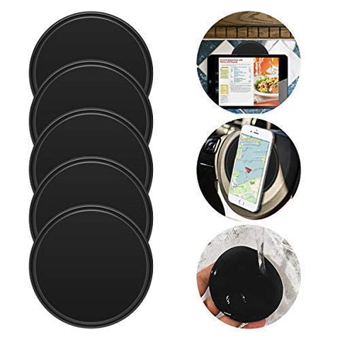 MyWay Fixate Sticky Gel Pad (5-pack) Anti-slip Gel Pads to Stick on Car Dashboard, Glass, Mirrors, Metal, Tile Walls, Kitchen Cabinets Strong & Reusable
